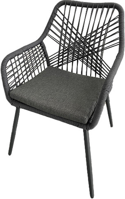 Garden Steel Polyester Rope Single Wicker Chair với đệm